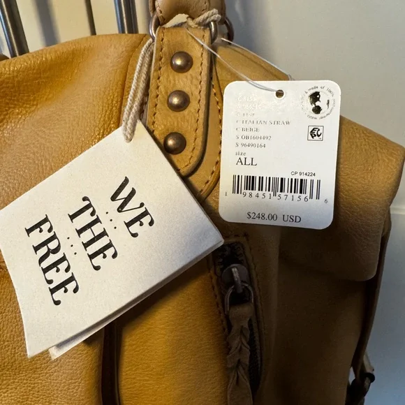 AUTHENTIC NWT We The Free EMERSON TOTE Italian Straw Free People - Picture 2 of 6